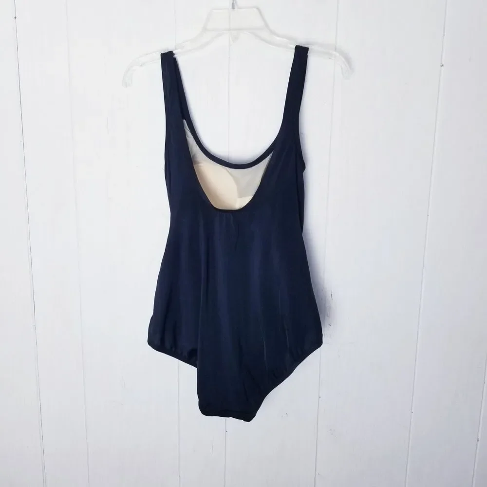 Roxanne Classics One Piece Swimsuit Women Size 14/38C Black Gold